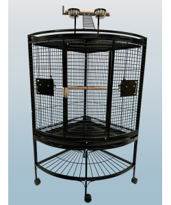 Parrot-Supplies Louisiana Corner Parrot Cage With Play Top Black